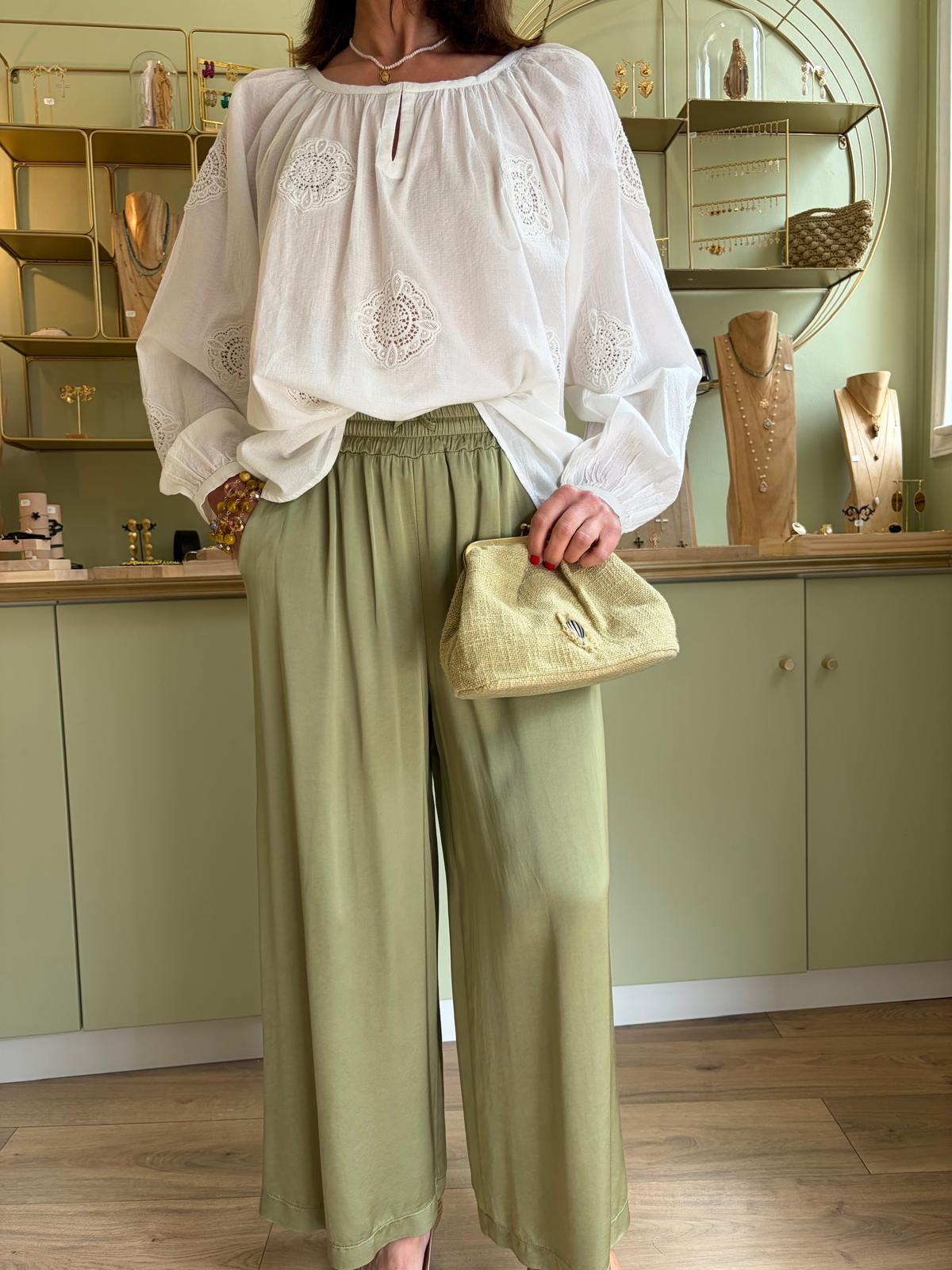 Pantalon 7/8 Florine - Tilleul - Pako Litto