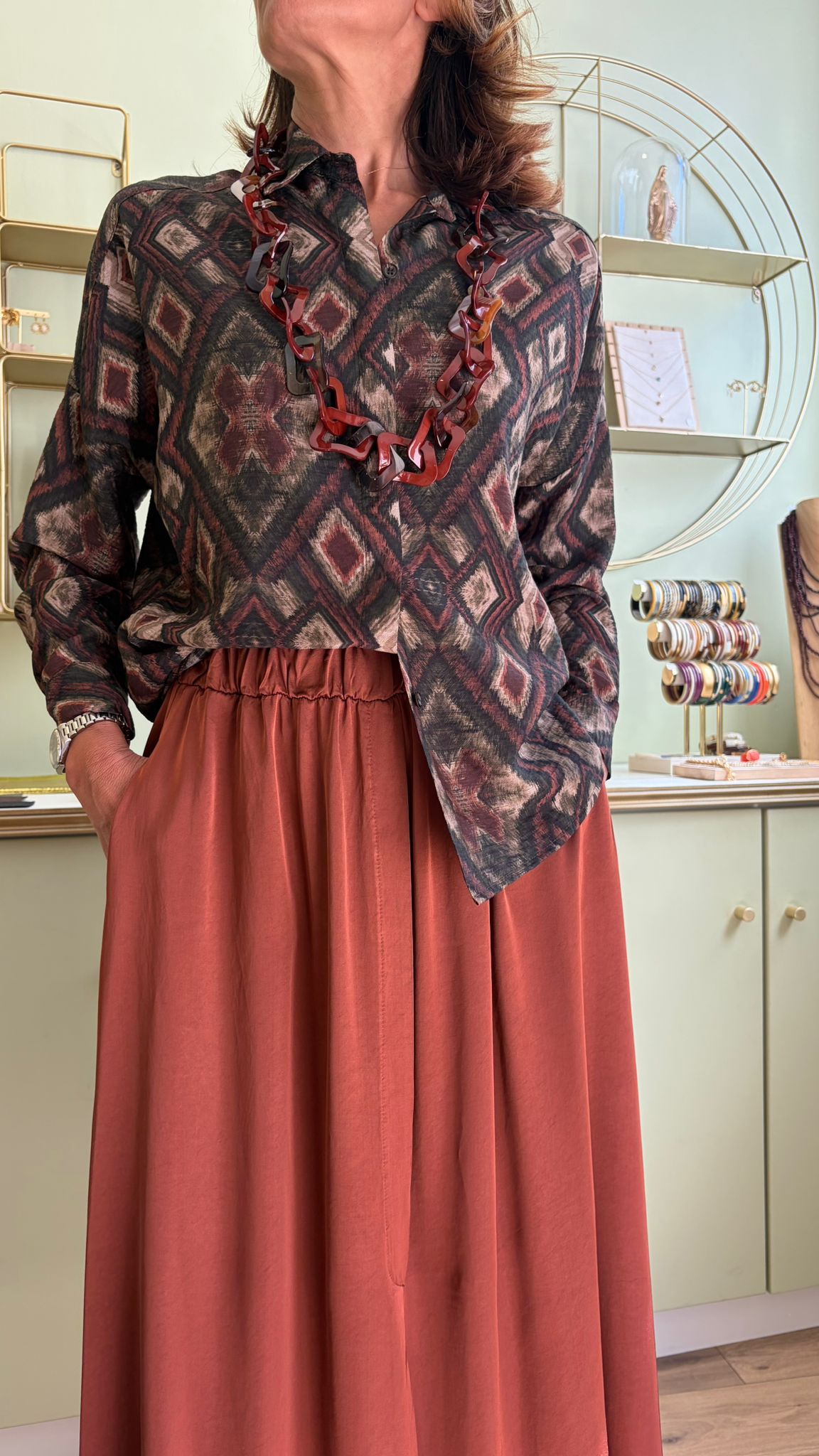 Chemise Imprimée - Folk Vert - Pako Litto