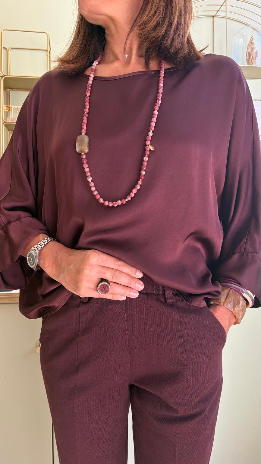 Blouse Silky Gala - Aubergine - Pako Litto