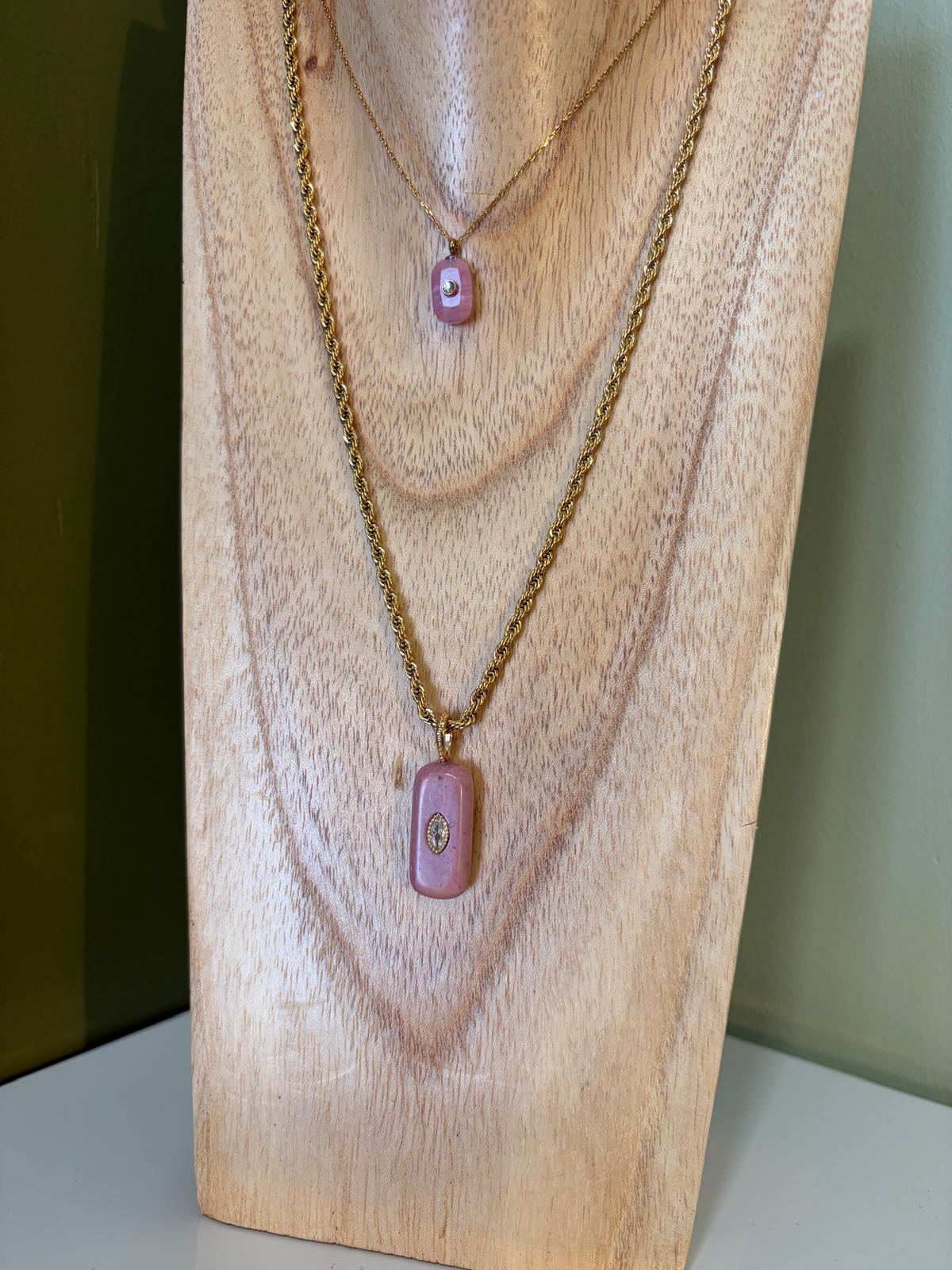 Collier Pierre Quartz Rose - Coco Loizo