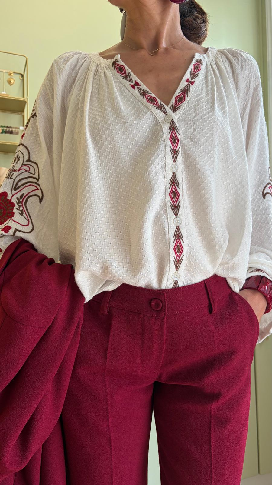 Blouse brodée Barly - Blanche - La Petite Étoile